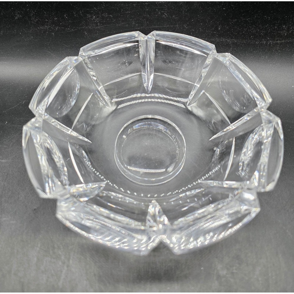 Vintage Orrefors Thousand Windows Crystal Bowl Geometric Wedge Cut Glass Signed